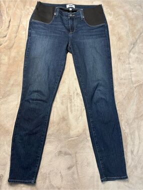 PAIGE maternity Navy Skinny Maternity Jeans with Black Panels